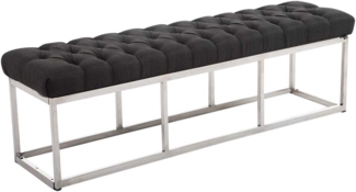 CLP Sitzbank Amun Stoff mit Edelstahlgestell,dunkelgrau 150 cm