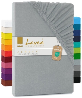 Lavea Spannbettlaken Maya, in Gr. 60x140, 90x200, 120x200, 140x200, 180x200 oder 200x220 cm, 100% Baumwolle, Gummizug: rundum, (1 Stück), Jersey Spannbetttuch für Topper, Boxspring- und Wasserbetten