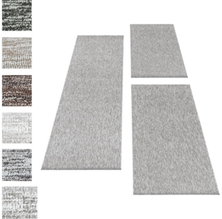 Carpettex Kurzflor-Bettumrandung Unicolor - Einfarbig, Höhe 7 mm, (Bett-Set, 3-tlg, Bettvorlage), Schlafzimmer Teppich Bettumrandung Läufer Set 3 teilig