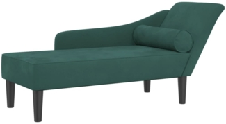 vidaXL Chaiselongue mit Kissen Dunkelgrün Samt