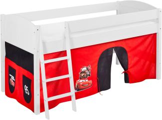 Lilokids 'Ida 4106' Spielbett 90x200 cm, Disney Cars, Kiefer massiv, mit Vorhang