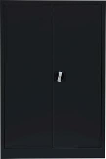 Stahl-Aktenschrank Metallschrank abschließbar Büroschrank Stahlschrank Schwarz 120 x 80 x 38,3cm 530299