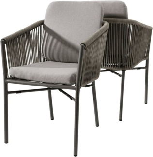 Destiny Gartensessel LUCCA (Set, 2-St), Aluminium, Olefin-Rope, inkl. Auflagen, stapelbar