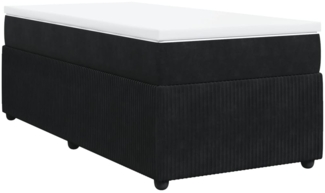 vidaXL Boxspringbett mit Matratze Schwarz 100x200 cm Samt 3285622