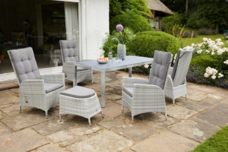 Dining-Set Parmina 2 , Rattan , Grau, Weiß , 0 x 0 x 0 cm