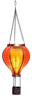 Coen Bakker LED Solarleuchte Hot Air Balloon, LED, amberfarben, Hängeleuchte Heißluftballon gelb-orange 12 LED 11x20 cm