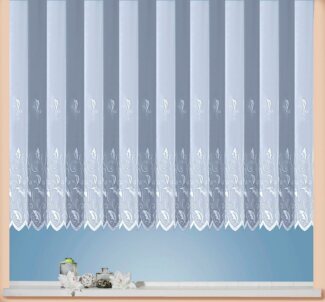 Weckbrodt Gardine Brüssel, Kräuselband (1 St), halbtransparent, Voile, echte Stickerei, Voile, halbtransparent, Bordüre, Kante, gebogt, Store