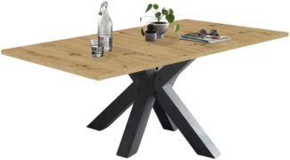 Esstisch ausziehbar Ela 1 140 x 90 x 75 Esszimmertisch Graphit/Asteiche 13502-140