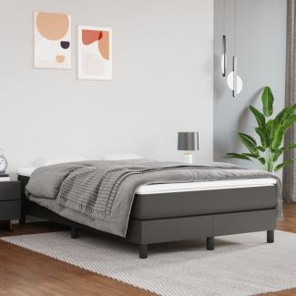 vidaXL Boxspringbett mit Matratze Grau 120x200 cm Kunstleder 3144253