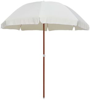 vidaXL Sonnenschirm mit Stahl-Mast 240 cm Sandweiß 47799