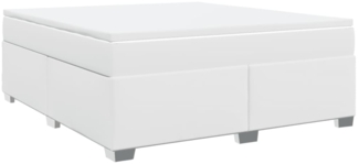 vidaXL Boxspringbett mit Matratze Weiß 180x200 cm Kunstleder 3285222