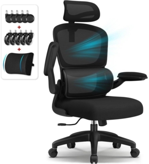 Ergonomischer Bürostuhl mit verstellbarer Kopfstütze und Wippfunktion