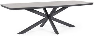 Gartenesstisch Isacco aus Aluminium und Stein, modern, anthrazit, für 6–8 Personen, 240x110 cm