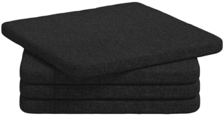 vidaXL Sitzkissen 4 pcs Schwarz 40 x 40 x 3 cm Stoff 42015191