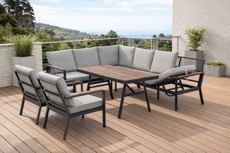 Gardissimo ANDORRA Ecklounge Gartenmöbel Sitzgruppe Nonwood Holzoptik links