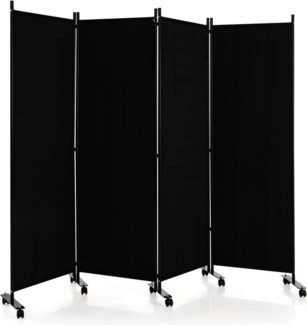 KOMFOTTEU Raumteiler Paravent Trennwand Sichtschutz, 225 x 173 cm, mit Rollen