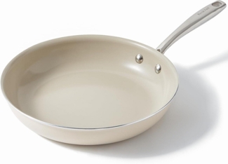 Redchef Keramikpfanne 28cm Induktion Antihaft Edelstahlgriff Beige