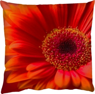 MuchoWow Dekokissen Orange - Gerbera - Intensiv, Zierkissen mit Füllung für Wohnzimmer, Sofakissen, 40x40 cm