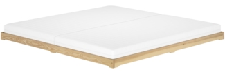 Extra großes und niedriges Futonbett 200x200 Holzbett Esche geölt Rollrost und Matratze inkl.
