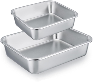 Homikit Auflaufform Set Edelstahl Rechteckig Kuchenform Backform Tiramisu