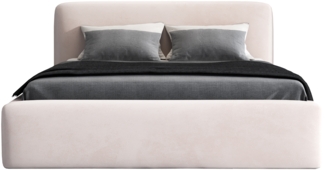 Polsterbett LUMO 90x200 ohne Matratze mit Bettkasten und Lattenrost. Farbe: Beige 2