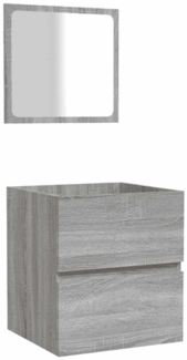 vidaXL Badschrank mit Spiegel Grau Sonoma Holzwerkstoff 820473