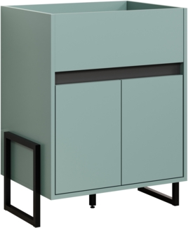 Trendteam 'Matix' Waschbeckenunterschrank ohne Waschbecken, Dusk Blue Melamin / Anthrazit, 64 x 80 x 46 cm