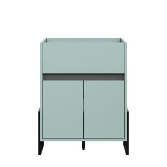 Trendteam 'Matix' Waschbeckenunterschrank ohne Waschbecken, Dusk Blue Melamin/Anthrazit, B/H/T: 64 / 80 / 46 cm