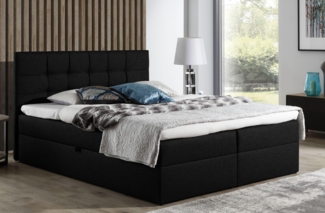 99rooms Stefan Boxspringbett Strukturstoff LARS Anthrazit 140x200 cm