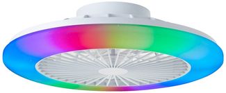 Lightbox Deckenleuchte, LED fest integriert, warmweiß - kaltweiß, LED Deckenlampe, Ventilator, Fernbedienung, RGB, CCT, Ø 49 cm, 4700 lm