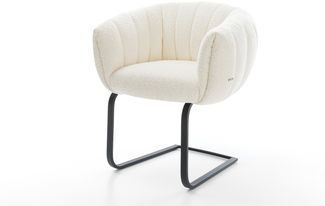 Freischwinger Jada-Flex Bouclé Weiß Freischwinger flach Schwarz Taschenfederkern