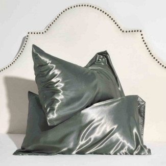 OKWISH Kissenbezüge 2er Kissenbezug Kissenhülle Kopfkissenbezug Satin Kissen Bezug, (2 Stück), 80x80 cm Polyesterkissenbezug mit Reißverschluss für Sofa Schlafzimmer