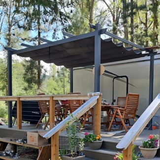 PURPLE LEAF Pergola 3x4m Aluminium Grau UV-Schutz wasserdicht