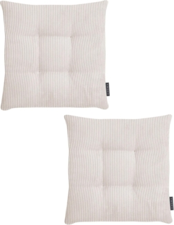 MAGMA Stuhlkissen Sitzkissen INGA - ca. 35 x 35 x 5 cm Cordstoff 2er Set natur