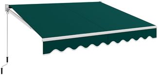 3 x 2,5 m Gelenkarmmarkise Sonnenmarkise Balkonmarkise Terrassenmarkise Klemmmarkise mit UV- und wasserbeständigem Material Grün