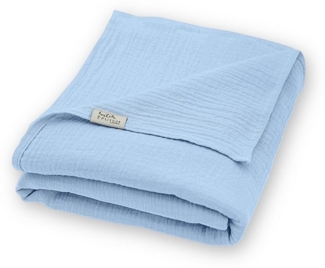 Wohndecke Musselin Sommerdecke für warme Nächte - aus 100% Bio Baumwolle, hutch&putch, die perfekte leichte Decke für den Sommer - Handmade in Germany