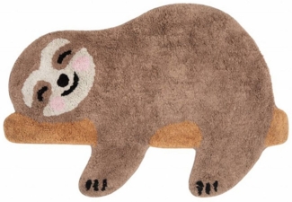 Sass & Belle Kinderteppich Mini Faultier, braun, ca. 70 x 48 cm