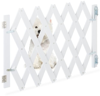 Ausziehbares Hundeabsperrgitter in Weiß