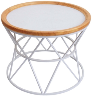 MCW Couchtisch MCW-N32-C, Runder Holzrahmen mit 4 cm breiten Rand