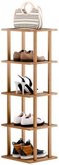 Rutaqian Schuhregal 5/6/7/ 8Lagiges Schuhregal Schmal und Hoch Holz, Shoe Rack für Eingang