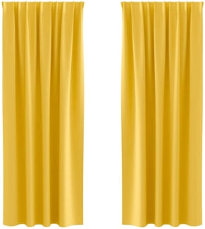 vidaXL Vorhänge mit Vorhängen 2 pcs Senfgelb Polyester 4107507