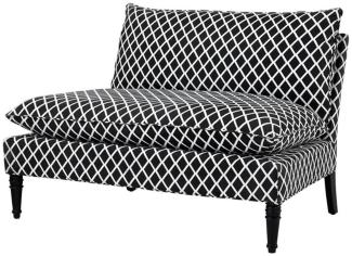 Casa Padrino Wohnzimmer Sofa Schwarz / Weiß 129,5 x 91 x H. 89 cm