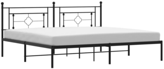 vidaXL Bettgestell mit Kopfteil Metall Schwarz 200x200 cm 374346