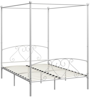 Himmelbett-Gestell Weiß Metall 140x200 cm [284429]