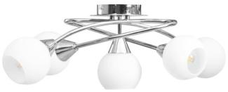 Deckenleuchte mit Keramik-Lampenschirmen für 5 E14 Glühlampen