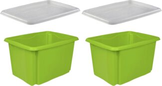 keeeper Stapelbox emil (Set, 2 St), 30 L, mit Deckel, hochwertiger Kunststoff