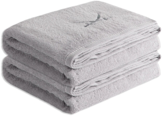 Sansibar Sylt Badetücher Sansibar Sylt Badetuch Saunatuch 2er Set Frottier-Serie „Classic“, (2-St), hochwertig gesticktes Sansibar Säbel-Logo, hautfreundlich