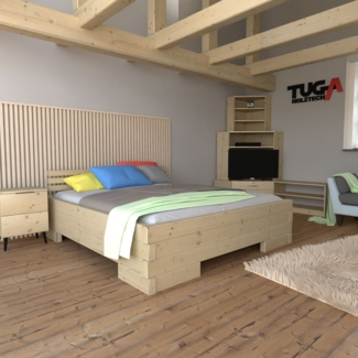 Balkenbett (Fichte) "Balken-Kati" 80 200 ohne Überstand