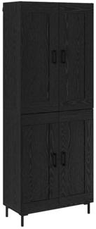 vidaXL Highboard 2 pcs Schwarz Eichen-Optik Holzwerkstoff 3416138