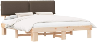 vidaXL Bettgestell mit gepolstertem Kopfteil Taupe 180 x 200 cm 3398072